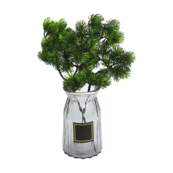 1 Ветка с 45 листьями, имитирующими растения, искусственные сосновые иголки, Маленькое дерево, украшение для дома