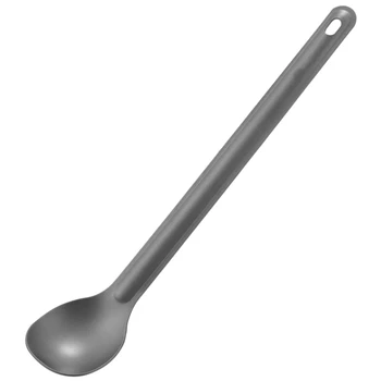 1 шт. титановая ложка 21,5 см X 3,9 см Походная ложка, уличная посуда, Титановая ложка с длинной ручкой