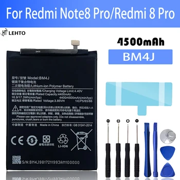 100% аккумулятор BM4J 4500 мАч высокой емкости для Xiaomi Redmi Note 8 Pro, высококачественные аккумуляторы для замены телефонов