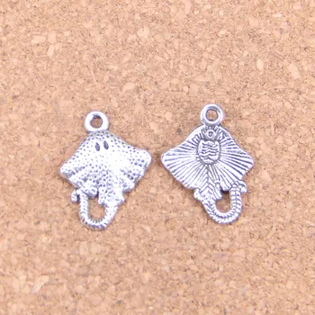 106 шт. Подвески-рыбки-скаты 21x13 мм, антикварные подвески, старинные тибетские серебряные украшения, сделай сам для браслета-ожерелья