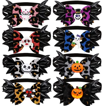 20 ШТУК, галстуки-бабочки для собак на Хэллоуин, украшения для вечеринки в стиле Черепа, Ошейник-бабочка для собак на Хэллоуин, товары для ухода за маленькими собаками