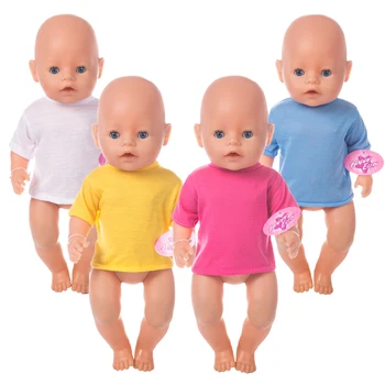4-цветная футболка Кукольная одежда Подходит Для 43 см/17 дюймов baby Doll Reborn Детская Одежда И 17-дюймовые Аксессуары Для Кукол