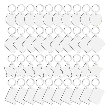 40 штук сублимационных пустых брелоков, колец для ключей, изготовленных своими руками, термотрансферных брелоков с односторонней печатью