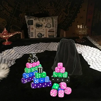 50 Шт Акриловых Кубиков Для Ролевых Игр Красочные 6-Сторонние Кубики С Круглыми Углами
