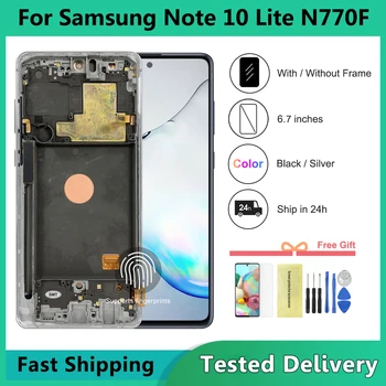 6,7 ‘Дисплей Note10 lite с отпечатком пальца для Samsung Note 10 Lite Замена экрана SM-N770F, N770F/DS ЖК-экран с рамкой
