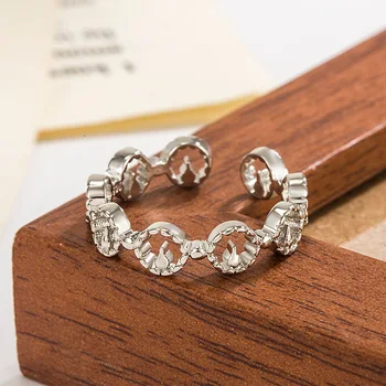 KOFSAC Новое кольцо Mountain Sun Для женщин Креативные ювелирные изделия из стерлингового серебра 925 пробы Модные Простые Геометрические кольца