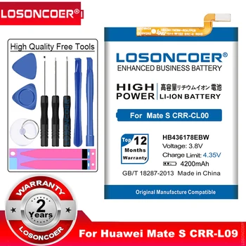LOSONCOER 4200mAh HB436178EBW Аккумулятор для Huawei Mate S Battery CRR-L09/CRR-L13/CRR-L23/CRR-CL10, CRR-CL20, CL00, UL00, TL00