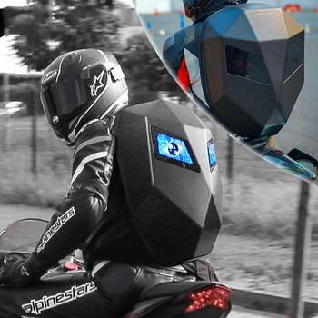LOY LED Knight Велосипедный Рюкзак с Глазом Мотоциклетный Шлем Bluetooth APP Control Водонепроницаемый Жесткий Корпус Ноутбуки Светодиодные Сумки Mochila