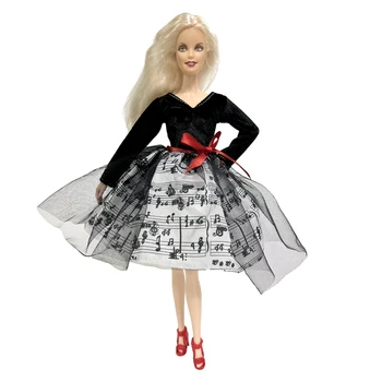 NK 1 шт Современная юбка для вечеринки для куклы Барби Аксессуары Балетное черное кружевное платье с бабочкой для 1/6 Кукольной одежды Игрушки