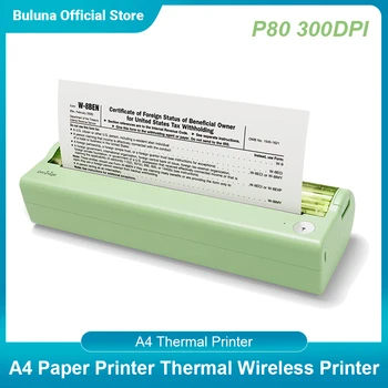 PeriPage Принтер для бумаги формата А4, беспроводной принтер с прямой термотрансферной передачей, разрешение 300 точек на дюйм, мобильный 210-мм мини-мобильный фотопринтер USB