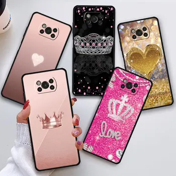 Rose Princess Pink Queen Мягкий Чехол для Xiaomi Mi Poco C40 X5 X4 Pro 5G X3 NFC C55 X4 GT M4 Pro F3 Силиконовый Черный Чехол Для Телефона