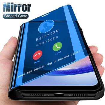 Samung A 25 5G Чехол Smart Mirror Кожаный Флип Для Samsung Galaxy A05 A15 A25 A35 A55 A 05 15 25 35 55 Чехол-Книжка С Магнитным Держателем