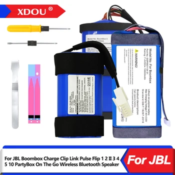 XDOU Новый Аккумулятор Для JBL Boombox Charge Clip Link Pulse Flip 1 2 II 3 4 5 10 PartyBox On The Go Беспроводной Динамик Bluetooth