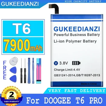 Аккумуляторная батарея GUKEEDIANZI, T6 T6 для DOOGEE T6 Pro, Для Homtom HT6, T6Pro, Аккумулятор с номером отслеживания, 7900 мАч