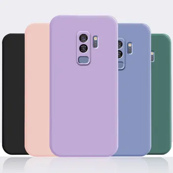 Для Samsung S9 S10 S8 Plus S10 Lite Чехол Матовый Силиконовый Противоударный Квадратный Чехлы Для телефонов Fundas Galaxy S8 + S9 + S10 Plus Cover Coque