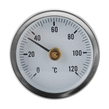 Зажимной Трубчатый Термометр С Циферблатом 0-120 Градусов Цельсия, Металлический Датчик Температуры С Пружинным Промышленным Термометром, Садовый Бытовой