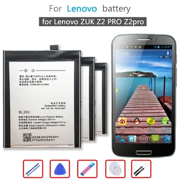 Замена аккумулятора 3100mAh BL263 BL 263 для Lenovo ZUK Z2 Pro Smart Mobile Phone Batteria