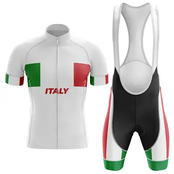 Классический Итальянский белый мужской комплект из джерси профессиональной команды по велоспорту с коротким рукавом, Спортивная одежда, Велосипедная одежда, костюм Ciclismo Maillot