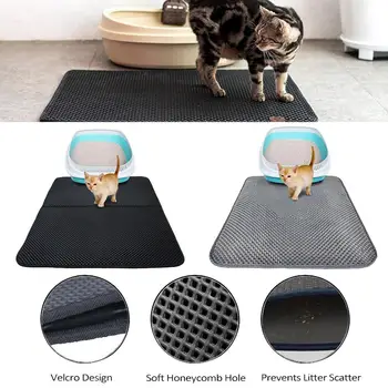 Коврик для кошачьего туалета EVA, коврик для падающего песка, складной коврик для гнезда для домашних животных, водонепроницаемый, предотвращающий вынос кошачьего туалета