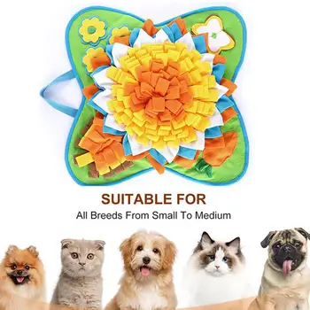 Коврик для обнюхивания собаки в форме подсолнуха, коврик для щенка для медленного кормления, интерактивная игрушка-головоломка для умственной стимуляции, коврик для нюхания собак, товары для домашних животных