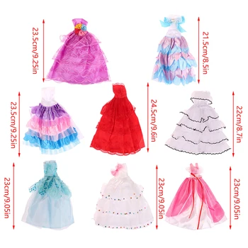 Кукольная одежда для кукольной одежды длиной 30 см, юбка со шлейфом, вечернее платье, платье принцессы, свадебное платье, декор кукольного домика