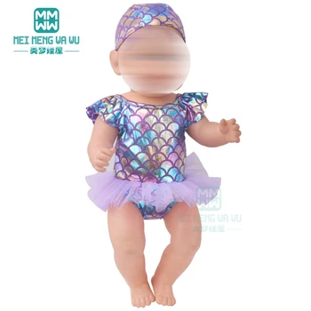 Кукольная одежда для новорожденной куклы 43 см аксессуары модный купальник с блестками