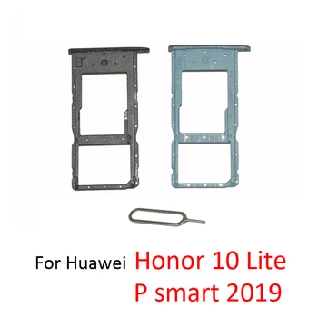 Лотки для SIM-карт SD для телефона Huawei P Smart 2019, Оригинальный держатель для SIM-карты с чипом для телефона Honor 10 Lite