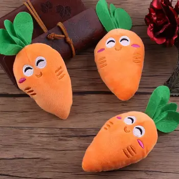 Милая Забавная Морковь Плюшевый Щенок Овощные Игрушки для собак Зоотовары Пищалка для Жевания Писклявый