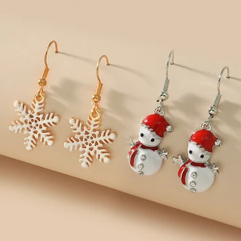 Модный снеговик, Ботинки со снежинками, Ювелирный набор, ожерелье, Серьги, Рождественские Подарки на Новый Год для женщин и девочек