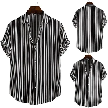 Мужская модная повседневная гавайская рубашка в этническом стиле с коротким рукавом, блузка, футболка, футболки с коротким рукавом для мужчин, топы Y2k для мужчин