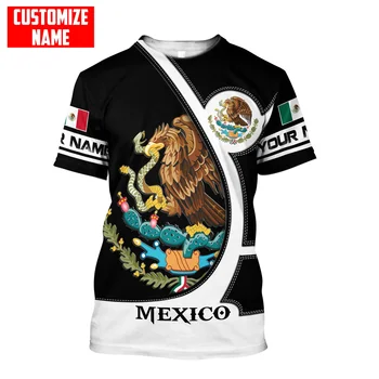 Мужская футболка с принтом Национального флага Мексики и орла, модные футболки оверсайз с коротким рукавом, повседневные топы в стиле харадзюку, настраиваемые топы