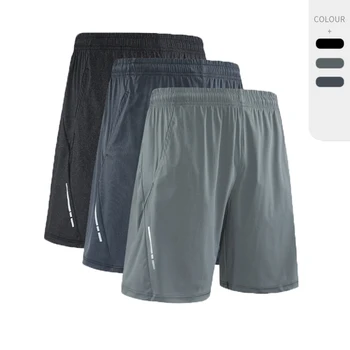 Мужские шорты для тренировок, фитнеса, Быстросохнущие спортивные короткие брюки, нейлоновая спортивная одежда свободного кроя для бега, мужская повседневная эластичная талия