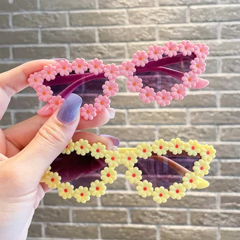 Новый дизайн Детских солнцезащитных очков Цветочное украшение Мультяшные Детские Солнцезащитные очки UV400 Очки для мальчиков, путешествующих на открытом воздухе, Солнцезащитные очки для затенения