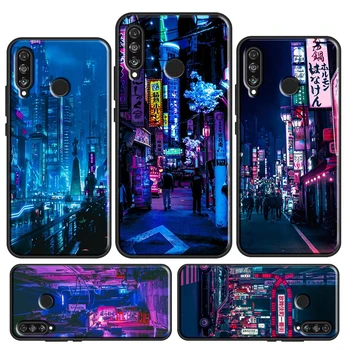 Ночной Город Киберпанков Для Huawei Honor 50 X9 X8 X7 Magic4 Pro P50 P20 P40 P30 Lite P Smart Z 2021 Nova 5T Case