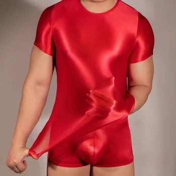 Однотонная сексуальная Тонкая Прозрачная мужская футболка, Обтягивающая, Суперэластичная, с короткими рукавами, майка, лиф, Эротическое белье, прозрачный жилет, мужская футболка