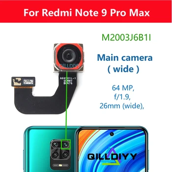 Оригинальная Замена Задней Основной Камеры Для Xiaomi Redmi Note 9 Pro Max Вид сзади Большой Модуль Камеры Гибкий Кабель Запчасти