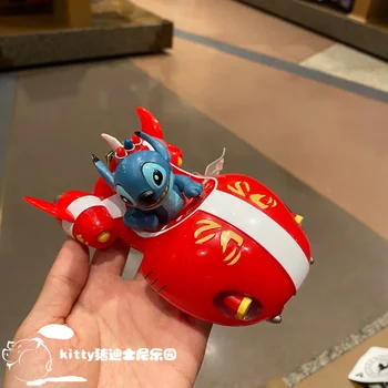 Оригинальный Kawaii Shanghai Disney Гоночный раздвижной игрушечный автомобиль Микки Минни Дамбо Стич Аниме Фигурка Модель Куклы Подарок-головоломка для детей
