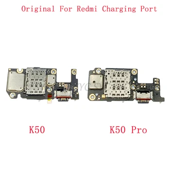 Оригинальный USB Разъем Для Зарядки Портовая Плата Гибкий Кабель Для Xiaomi Redmi K50 Pro Зарядный Порт с Устройством Чтения Sim-Карт Запасные Части