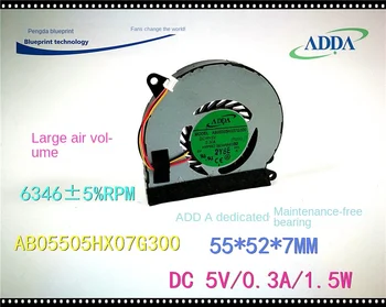Оригинальный микротурбинный вентилятор охлаждения ноутбука Ab05505hx07g300 с максимальной скоростью воздушного потока 5,5 См5 В