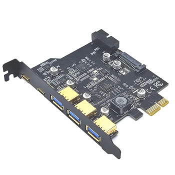 Плата PCI-концентратора Type-C USB 3.2 Gen2 PCIE Card с несколькими портами