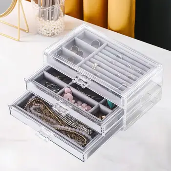Прозрачная коробка для хранения ювелирных изделий, многофункциональная для запонок, часов-браслетов