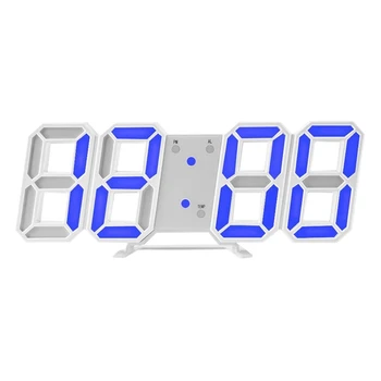Светодиодный цифровой будильник Современный 3D электронный прикроватный столик Настольные настенные часы с индикацией температуры повтора для спальни