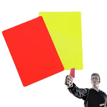Судейские карточки 2шт Прочный набор аксессуаров для футбольного судьи Принадлежности для футбольного судьи Футбольная красная и желтая карточки для футбола