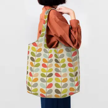 Сумка для покупок из бакалеи Orla Kiely, Холщовая сумка для покупок, вместительные моющиеся сумки на нескольких ножках в скандинавском стиле с цветами