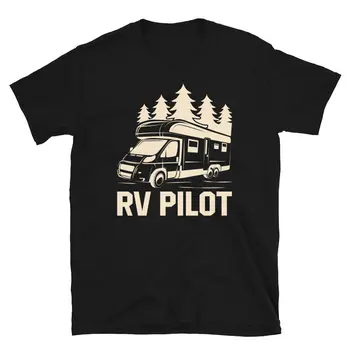 Футболка Унисекс с коротким рукавом RV Pilot Summer Vacation Adventure Camping На открытом воздухе