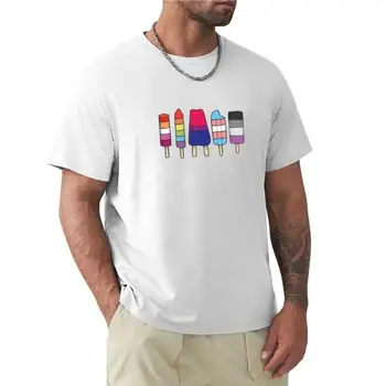 Футболка с фруктовым мороженым для ЛГБТ, короткие футболки для тяжеловесов, графические футболки, мужские футболки, повседневные стильные