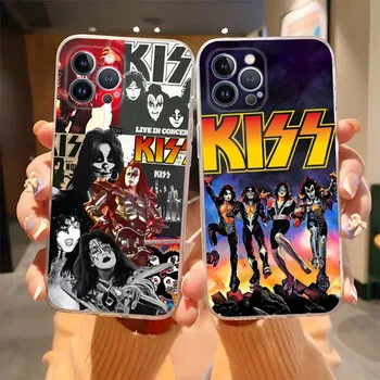 Чехол для Телефона Kiss Metal Rock Band Горячий Прозрачный Для Iphone 13Pro 11 15 12 14 Pro Max Mini 6 6s 7 8 Plus X XR XS SE2020 Чехол