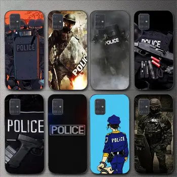 Чехол для телефона с полицейским символом Samsung Galaxy A02 A12 A13 A22 A32 A41 A51 A53 A71 A73 в виде ракушки