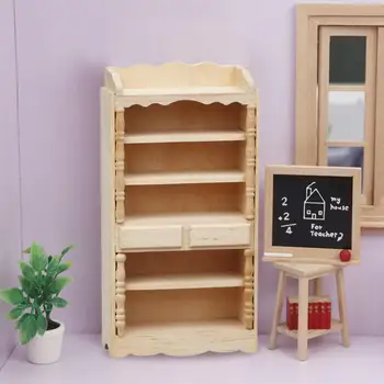 Шкаф для кукольного домика 1: 12, многослойная миниатюрная модель деревянной книжной полки для украшения кукольного домика