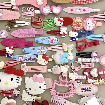 Шпилька Sanrio 19шт Набор Вещей Hello Kitty Принцесса Милая Шпилька Аниме Украшения Аксессуары для Девочек Ins Дофаминовый Стиль